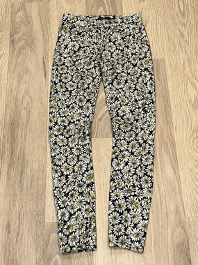 7 For All Mankind Daisy Floral Print Skinny Jeans Pants Womens Size 25 25x25.5